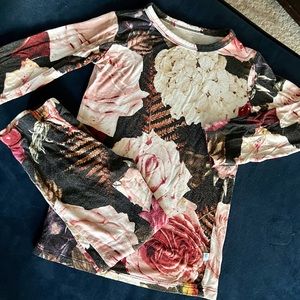 Posh Peanut Black Floral Pajamas